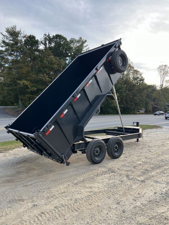 New 2027 Hillcrest Trailers 176716SDH Dump Trailer / 7' WIDE X 16' LONG / 40" HIGH SIDES / TELESCOPIC HOIST / COMBO REAR GATES / SLIDE OUT RAMPS / 215/75R17.5 16 PLY TIRES / HYDRAULIC JACK