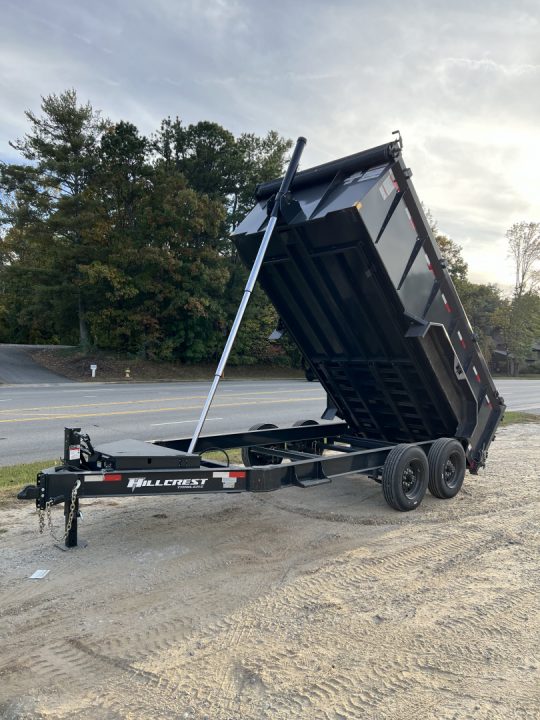 New 2027 Hillcrest Trailers 176716SDH Dump Trailer / 7' WIDE X 16' LONG / 40" HIGH SIDES / TELESCOPIC HOIST / COMBO REAR GATES / SLIDE OUT RAMPS / 215/75R17.5 16 PLY TIRES / HYDRAULIC JACK