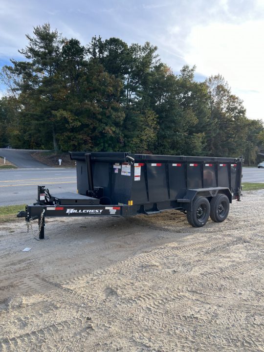 New 2027 Hillcrest Trailers 176716SDH Dump Trailer / 7' WIDE X 16' LONG / 40" HIGH SIDES / TELESCOPIC HOIST / COMBO REAR GATES / SLIDE OUT RAMPS / 215/75R17.5 16 PLY TIRES / HYDRAULIC JACK