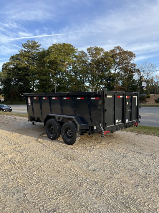 New 2027 Hillcrest Trailers 176716SDH Dump Trailer / 7' WIDE X 16' LONG / 40" HIGH SIDES / TELESCOPIC HOIST / COMBO REAR GATES / SLIDE OUT RAMPS / 215/75R17.5 16 PLY TIRES / HYDRAULIC JACK
