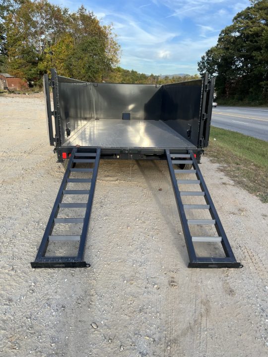New 2027 Hillcrest Trailers 176716SDH Dump Trailer / 7' WIDE X 16' LONG / 40" HIGH SIDES / TELESCOPIC HOIST / COMBO REAR GATES / SLIDE OUT RAMPS / 215/75R17.5 16 PLY TIRES / HYDRAULIC JACK
