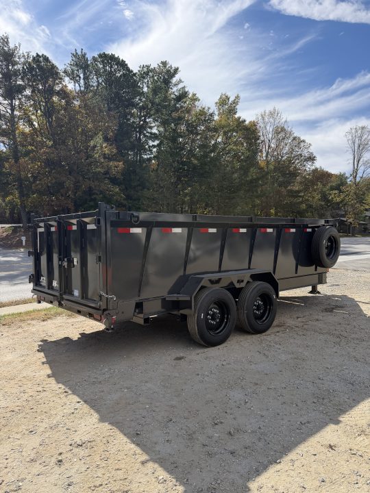 New 2027 Hillcrest Trailers 176716SDH Dump Trailer / 7' WIDE X 16' LONG / 40" HIGH SIDES / TELESCOPIC HOIST / COMBO REAR GATES / SLIDE OUT RAMPS / 215/75R17.5 16 PLY TIRES / HYDRAULIC JACK