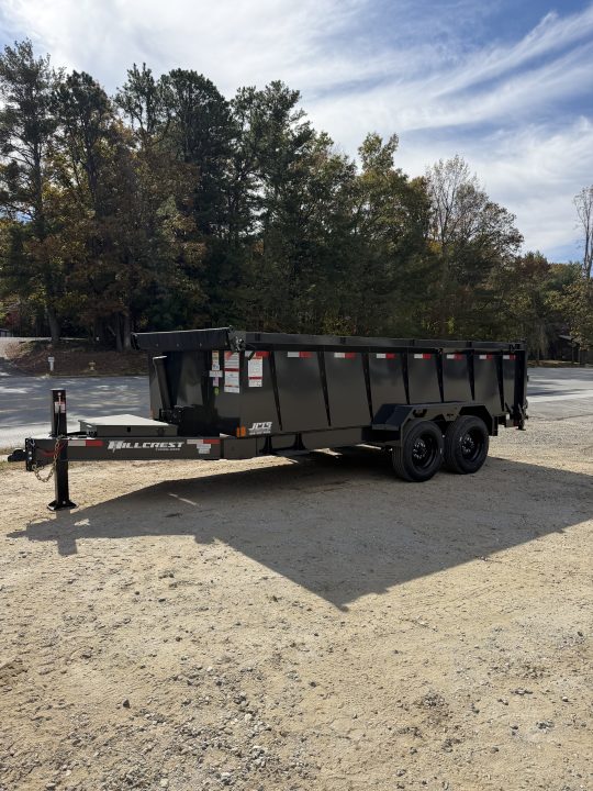 New 2027 Hillcrest Trailers 176716SDH Dump Trailer / 7' WIDE X 16' LONG / 40" HIGH SIDES / TELESCOPIC HOIST / COMBO REAR GATES / SLIDE OUT RAMPS / 215/75R17.5 16 PLY TIRES / HYDRAULIC JACK