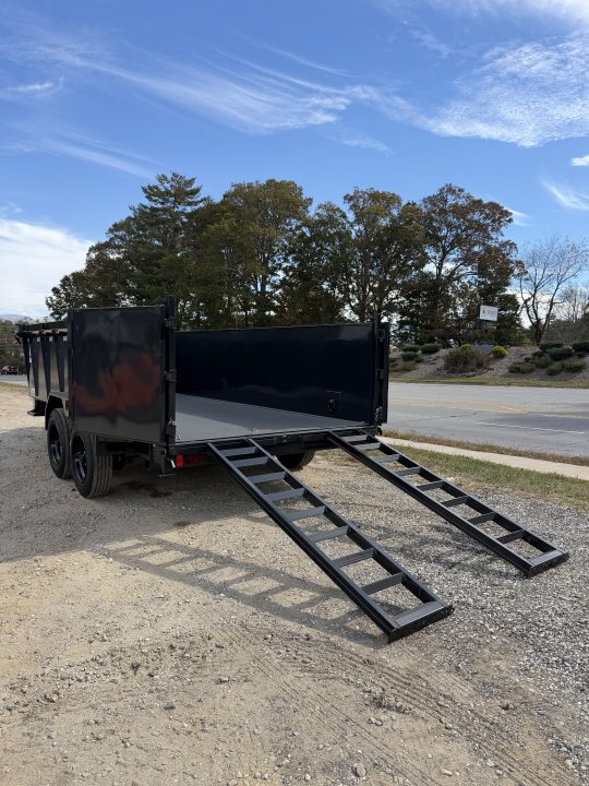 New 2027 Hillcrest Trailers 176716SDH Dump Trailer / 7' WIDE X 16' LONG / 40" HIGH SIDES / TELESCOPIC HOIST / COMBO REAR GATES / SLIDE OUT RAMPS / 215/75R17.5 16 PLY TIRES / HYDRAULIC JACK
