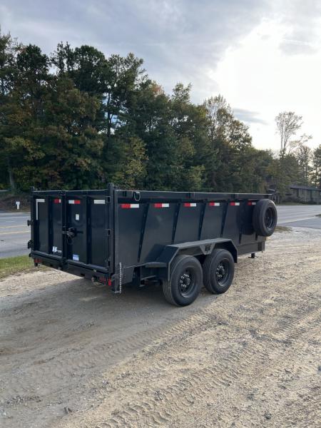 New 2027 Hillcrest Trailers 176716SDH Dump Trailer / 7' WIDE X 16' LONG / 40" HIGH SIDES / TELESCOPIC HOIST / COMBO REAR GATES / SLIDE OUT RAMPS / 215/75R17.5 16 PLY TIRES / HYDRAULIC JACK