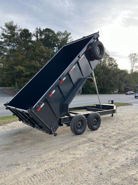 New 2027 Hillcrest Trailers 176716SDH Dump Trailer / 7' WIDE X 16' LONG / 40" HIGH SIDES / TELESCOPIC HOIST / COMBO REAR GATES / SLIDE OUT RAMPS / 215/75R17.5 16 PLY TIRES / HYDRAULIC JACK