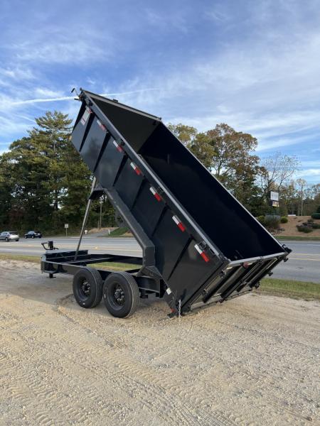 New 2027 Hillcrest Trailers 176716SDH Dump Trailer / 7' WIDE X 16' LONG / 40" HIGH SIDES / TELESCOPIC HOIST / COMBO REAR GATES / SLIDE OUT RAMPS / 215/75R17.5 16 PLY TIRES / HYDRAULIC JACK