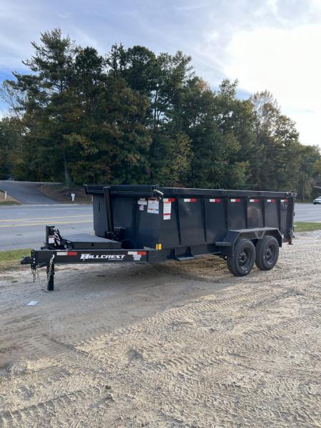 New 2027 Hillcrest Trailers 176716SDH Dump Trailer / 7' WIDE X 16' LONG / 40" HIGH SIDES / TELESCOPIC HOIST / COMBO REAR GATES / SLIDE OUT RAMPS / 215/75R17.5 16 PLY TIRES / HYDRAULIC JACK