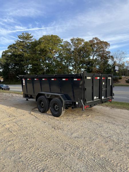 New 2027 Hillcrest Trailers 176716SDH Dump Trailer / 7' WIDE X 16' LONG / 40" HIGH SIDES / TELESCOPIC HOIST / COMBO REAR GATES / SLIDE OUT RAMPS / 215/75R17.5 16 PLY TIRES / HYDRAULIC JACK
