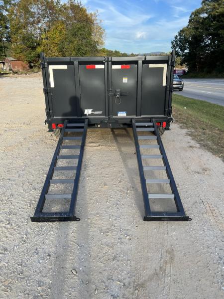 New 2027 Hillcrest Trailers 176716SDH Dump Trailer / 7' WIDE X 16' LONG / 40" HIGH SIDES / TELESCOPIC HOIST / COMBO REAR GATES / SLIDE OUT RAMPS / 215/75R17.5 16 PLY TIRES / HYDRAULIC JACK