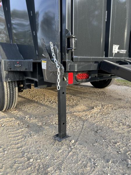 New 2027 Hillcrest Trailers 176716SDH Dump Trailer / 7' WIDE X 16' LONG / 40" HIGH SIDES / TELESCOPIC HOIST / COMBO REAR GATES / SLIDE OUT RAMPS / 215/75R17.5 16 PLY TIRES / HYDRAULIC JACK