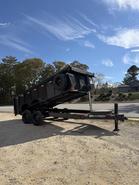 New 2027 Hillcrest Trailers 176716SDH Dump Trailer / 7' WIDE X 16' LONG / 40  HIGH SIDES / TELESCOPIC HOIST / COMBO REAR GATES / SLIDE OUT RAMPS / 215/75R17.5 16 PLY TIRES / HYDRAULIC JACK