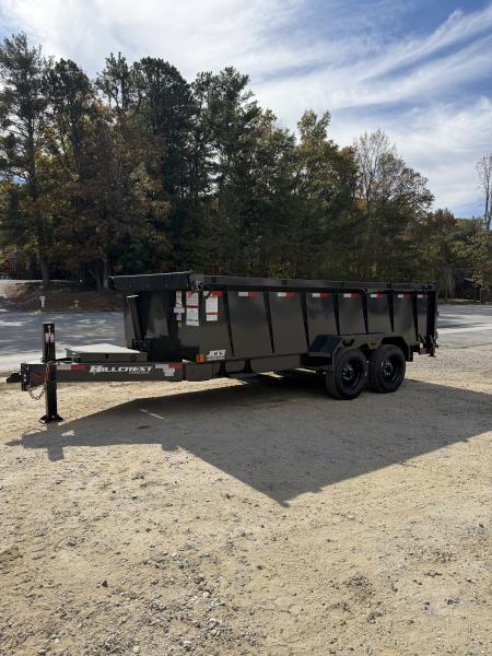 New 2027 Hillcrest Trailers 176716SDH Dump Trailer / 7' WIDE X 16' LONG / 40" HIGH SIDES / TELESCOPIC HOIST / COMBO REAR GATES / SLIDE OUT RAMPS / 215/75R17.5 16 PLY TIRES / HYDRAULIC JACK