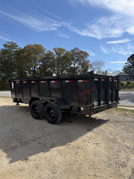 New 2027 Hillcrest Trailers 176716SDH Dump Trailer / 7' WIDE X 16' LONG / 40" HIGH SIDES / TELESCOPIC HOIST / COMBO REAR GATES / SLIDE OUT RAMPS / 215/75R17.5 16 PLY TIRES / HYDRAULIC JACK