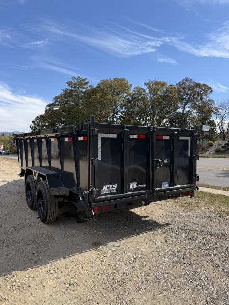 New 2027 Hillcrest Trailers 176716SDH Dump Trailer / 7' WIDE X 16' LONG / 40" HIGH SIDES / TELESCOPIC HOIST / COMBO REAR GATES / SLIDE OUT RAMPS / 215/75R17.5 16 PLY TIRES / HYDRAULIC JACK