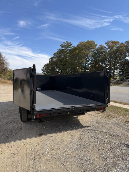 New 2027 Hillcrest Trailers 176716SDH Dump Trailer / 7' WIDE X 16' LONG / 40" HIGH SIDES / TELESCOPIC HOIST / COMBO REAR GATES / SLIDE OUT RAMPS / 215/75R17.5 16 PLY TIRES / HYDRAULIC JACK