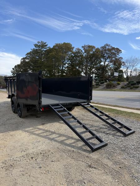 New 2027 Hillcrest Trailers 176716SDH Dump Trailer / 7' WIDE X 16' LONG / 40" HIGH SIDES / TELESCOPIC HOIST / COMBO REAR GATES / SLIDE OUT RAMPS / 215/75R17.5 16 PLY TIRES / HYDRAULIC JACK