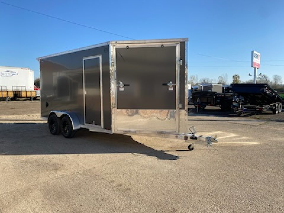 New 2027 Lightning Trailers 7x19 Aluminum 2-Place 7Ft Height Snowmobile Trailer
