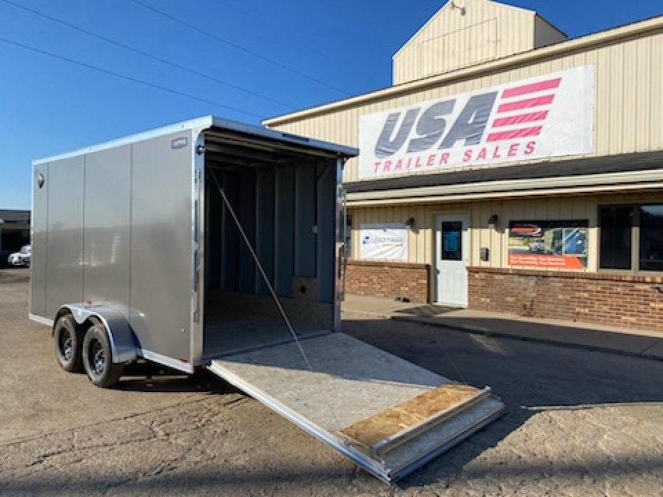 New 2027 Lightning Trailers 7x19 Aluminum 2-Place 7Ft Height Snowmobile Trailer