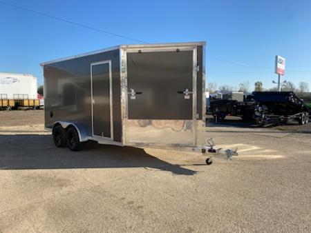 New 2027 Lightning Trailers 7x19 Aluminum 2-Place 7Ft Height Snowmobile Trailer