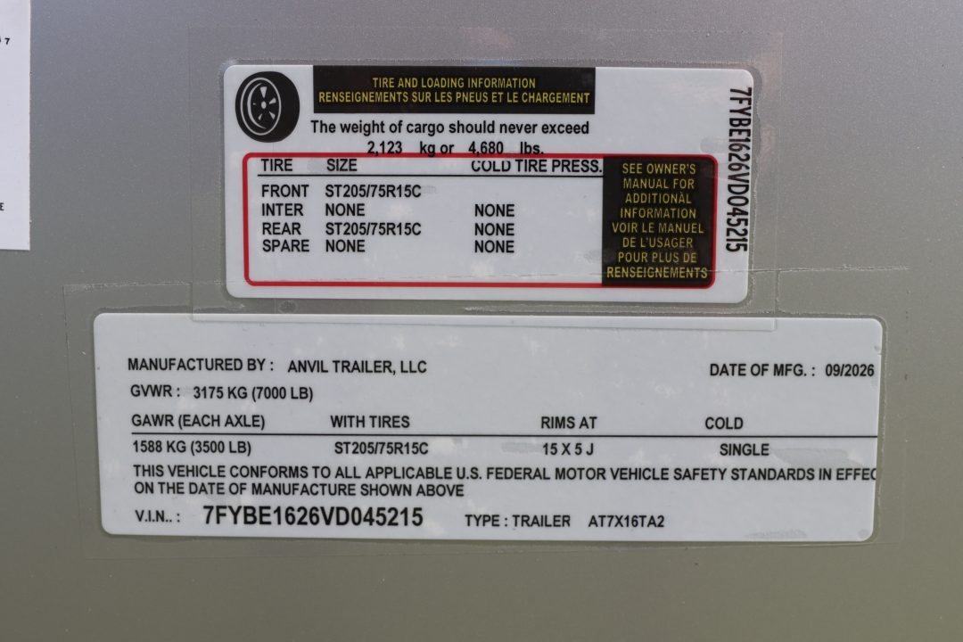 New 2027 7X16 Anvil Cargo Trailer