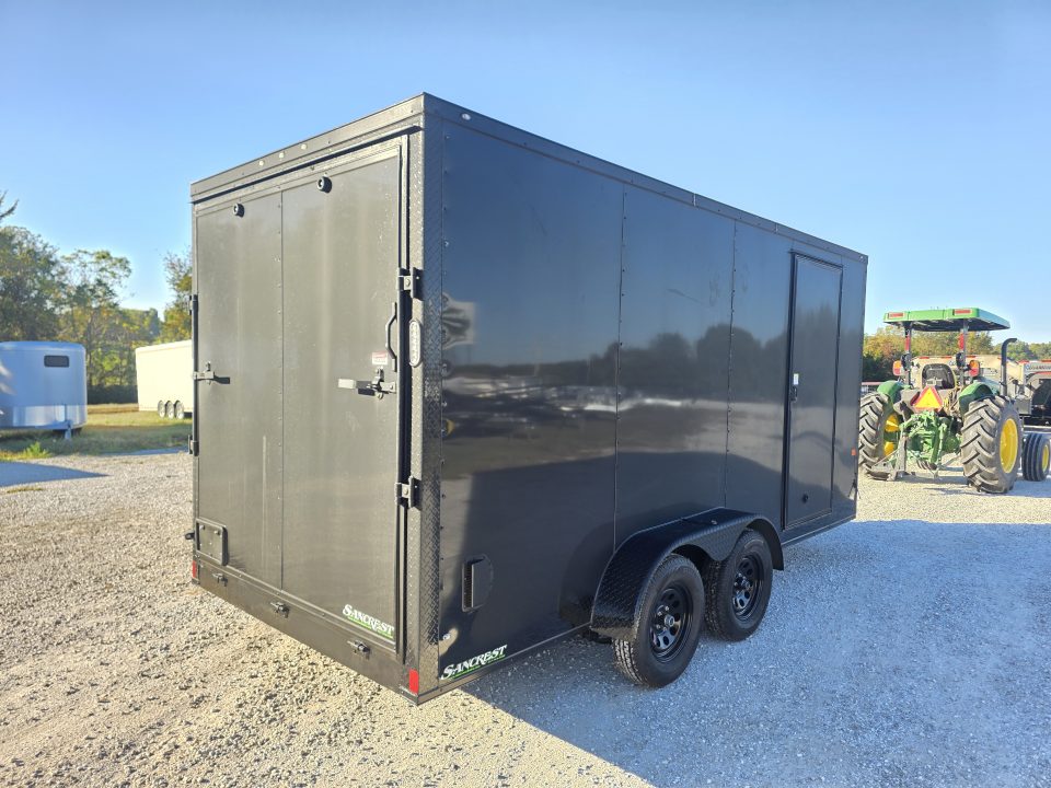 New 2027 Rock Solid Cargo 7 x 16 TANDEM CARGO W/ RAMP DOOR/ .08 SEMI SCREWLESS/ BLACKOUT PKG