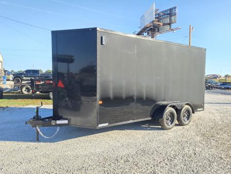 New 2027 Rock Solid Cargo 7 x 16 TANDEM CARGO W/ RAMP DOOR/ .08 SEMI SCREWLESS/ BLACKOUT PKG