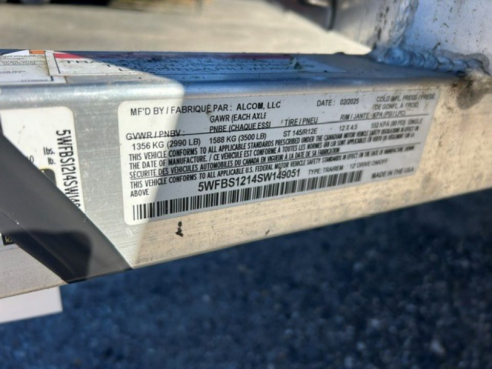 Used 2025 ALCOM 12ft Drive On/Off SnoPro Snowmobile Trailer