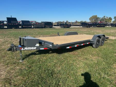 New 2027 Lamar 83x22 Tandem 10K Carhauler w/ Slide In Ramps & Toolbox