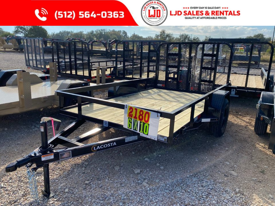 New 2027 Lacosta - 6 x 10'- 4' Gate - Angle top - Utility Trailer