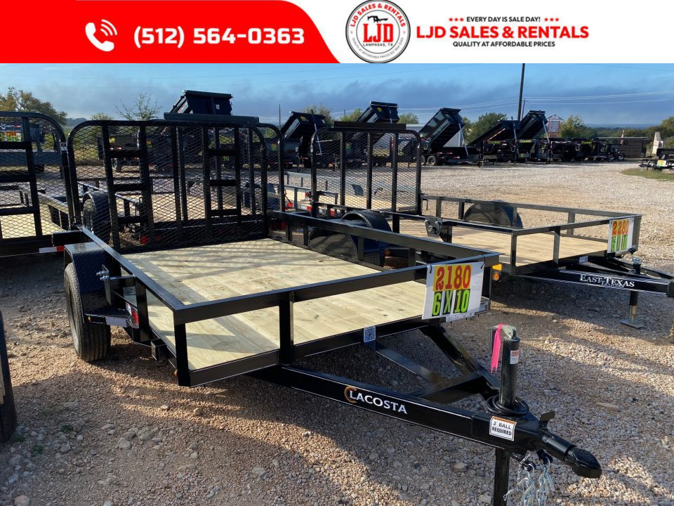 New 2027 Lacosta - 6 x 10'- 4' Gate - Angle top - Utility Trailer