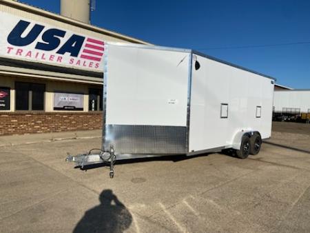 New 2027 Lightning Trailers 7x23 Aluminum 3-Place 7k w/Radar Pkg Snowmobile Trailer