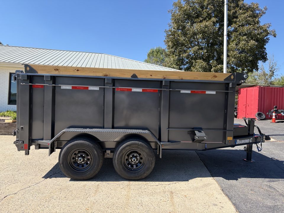 New 2027 Diamond C 77x12' Dump, 44" Sides, 2-6K Axles MDT206 Black