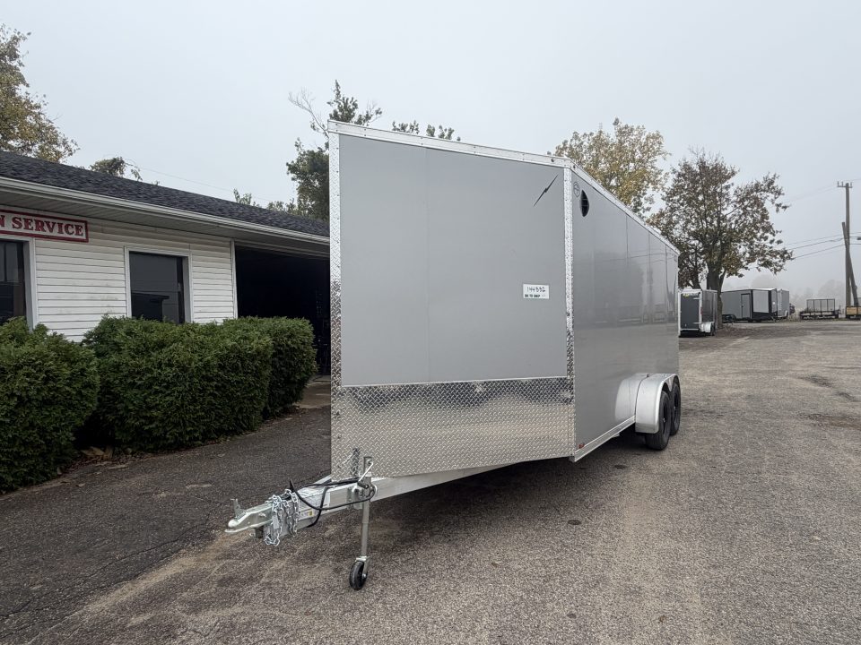 New 2027 7 X 23 Lightning Place Enclosed Snowmobile Trailer with 7ft Interior - Plain Model