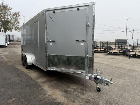 New 2027 7 X 23 Lightning Place Enclosed Snowmobile Trailer with 7ft Interior - Plain Model