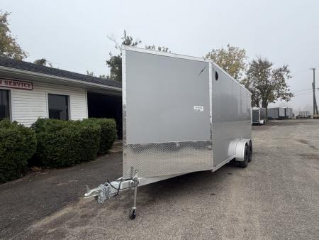 New 2027 7 X 23 Lightning Place Enclosed Snowmobile Trailer with 7ft Interior - Plain Model