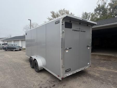 New 2027 7 X 23 Lightning Place Enclosed Snowmobile Trailer with 7ft Interior - Plain Model