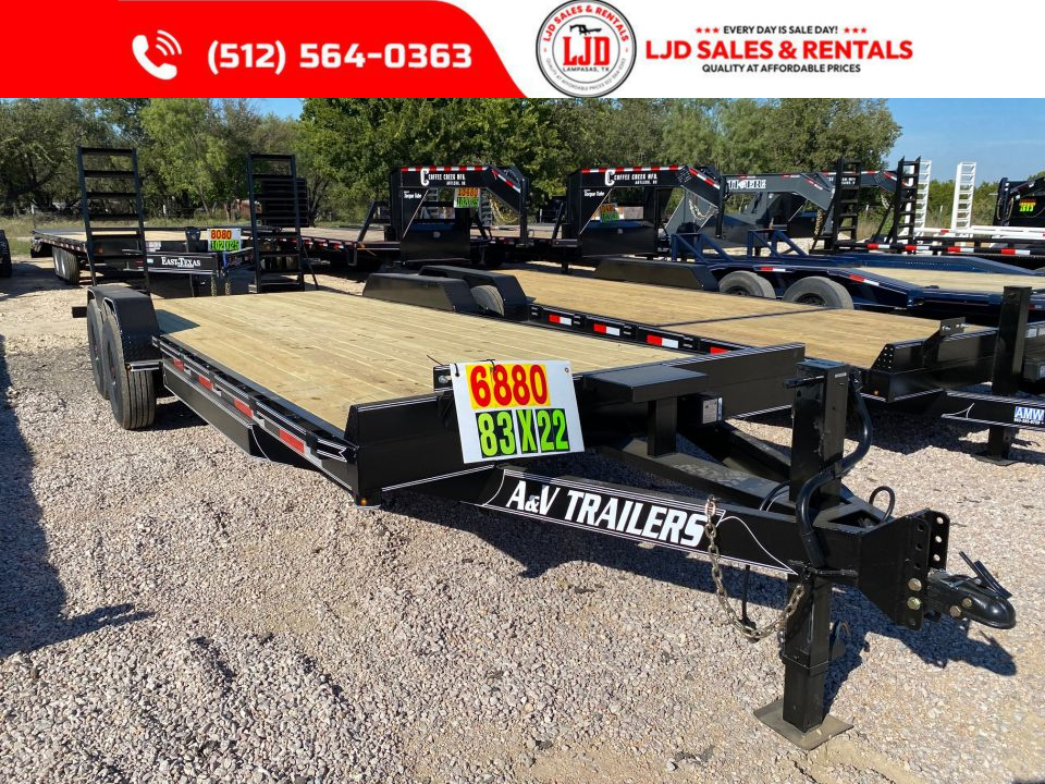 New 2027 A & V - 83  X 22' - HD Pipetop - 16K Equipment Trailer