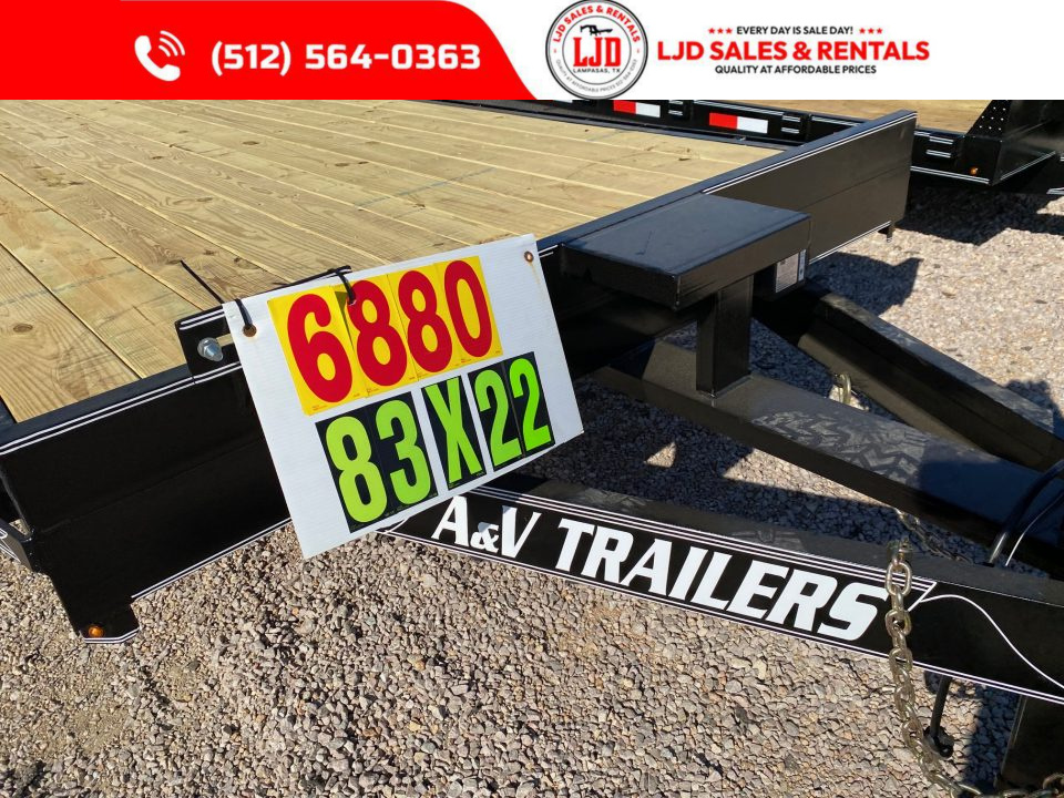 New 2027 A & V - 83" X 22' - HD Pipetop - 16K Equipment Trailer