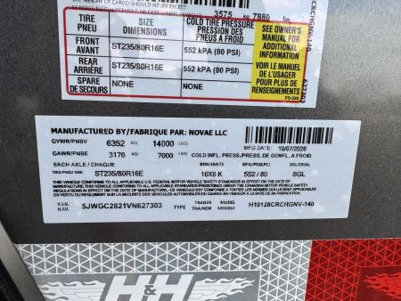 New 2027 H&H Trailers H10128CRCHGNV Cargo / Enclosed Trailer