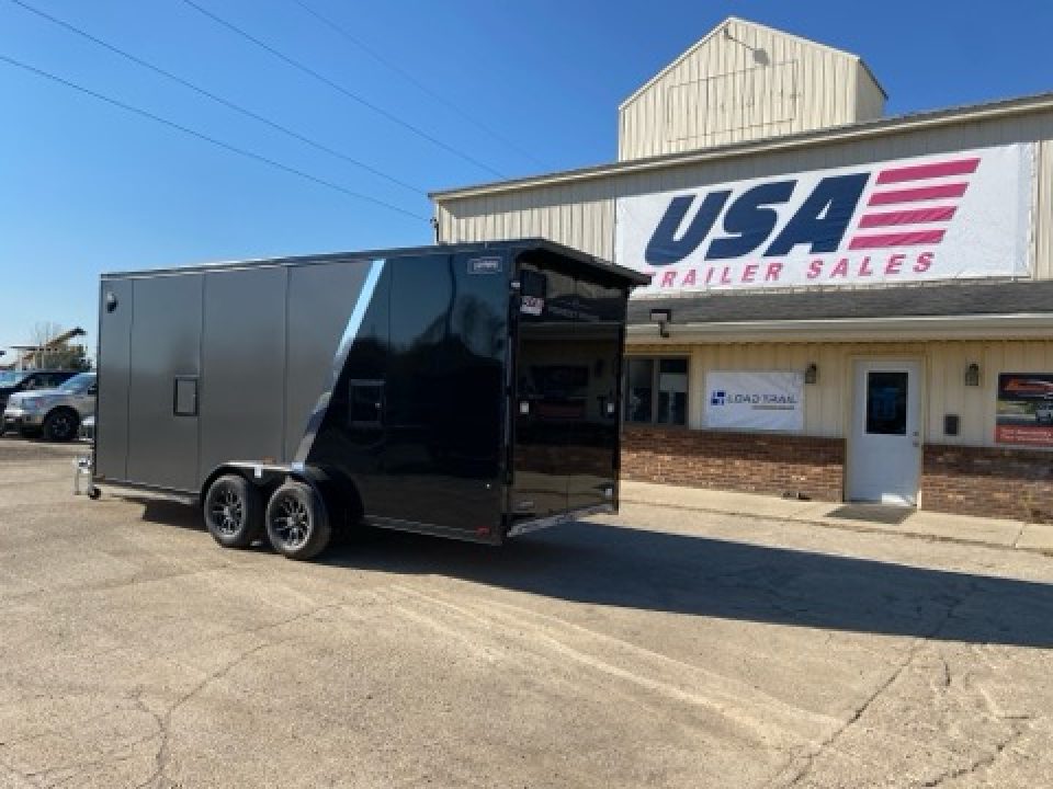 New 2027 Lightning Trailers 7x23 3-Place 7k w/Radar Pkg & Two Tone Snowmobile Trailer
