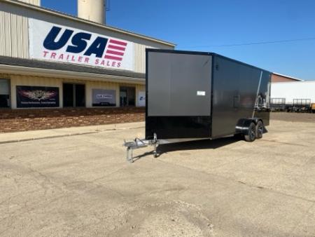 New 2027 Lightning Trailers 7x23 3-Place 7k w/Radar Pkg & Two Tone Snowmobile Trailer