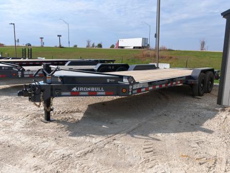 New 2027 Iron Bull EWB 83  X 22' Equipment Trailer, TA with 14K GVWR, Electric Brakes, Self-Cleaning Dovetail