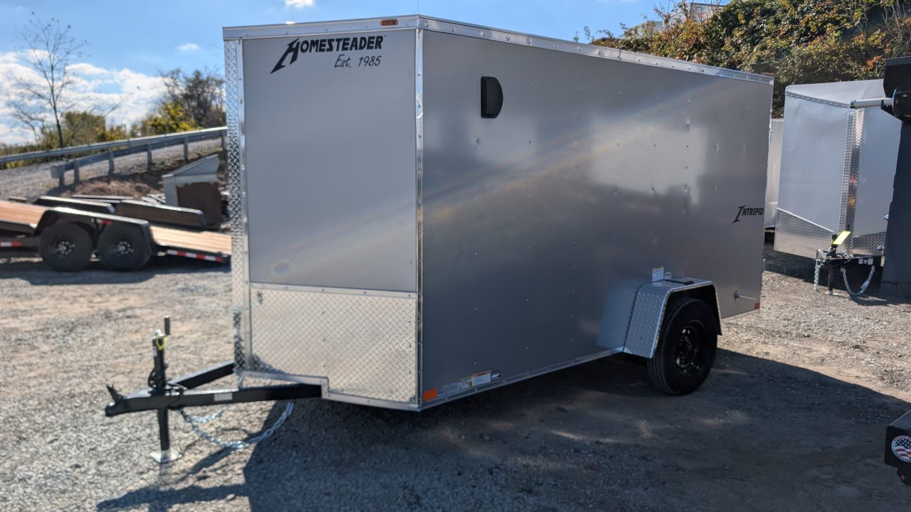 New 2027 Homesteader 6x12 Intrepid V-Nose Cargo Trailer w/ Barn Doors (TRANSLUCENT ROOF!!)