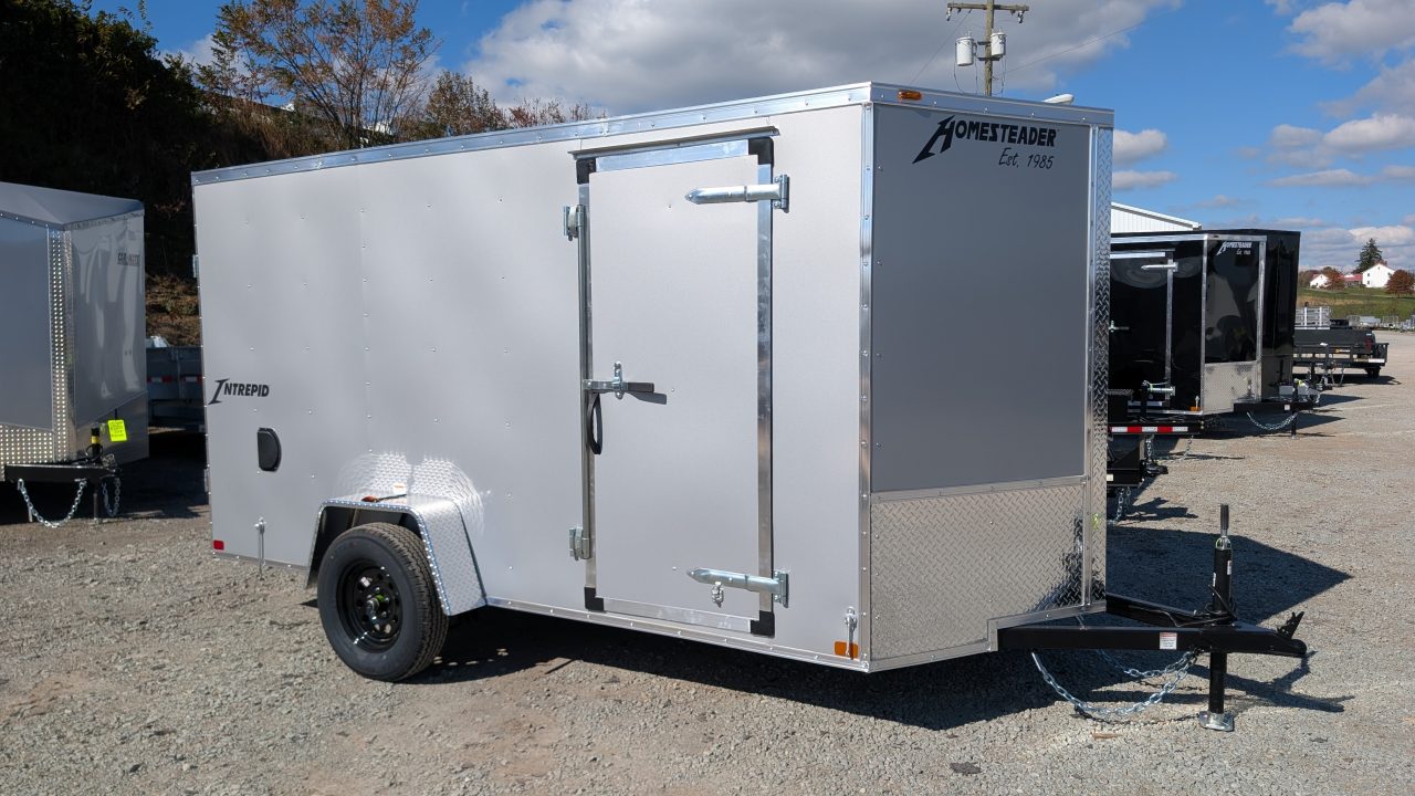 New 2027 Homesteader 6x12 Intrepid V-Nose Cargo Trailer w/ Barn Doors (TRANSLUCENT ROOF!!)