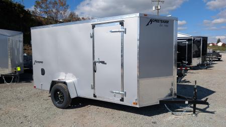 New 2027 Homesteader 6x12 Intrepid V-Nose Cargo Trailer w/ Barn Doors (TRANSLUCENT ROOF!!)