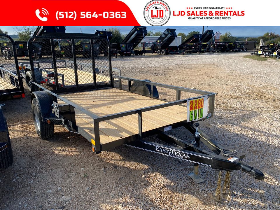 New 2027 East Texas - 6' X 10' - 4' GATE - Utility Trailer
