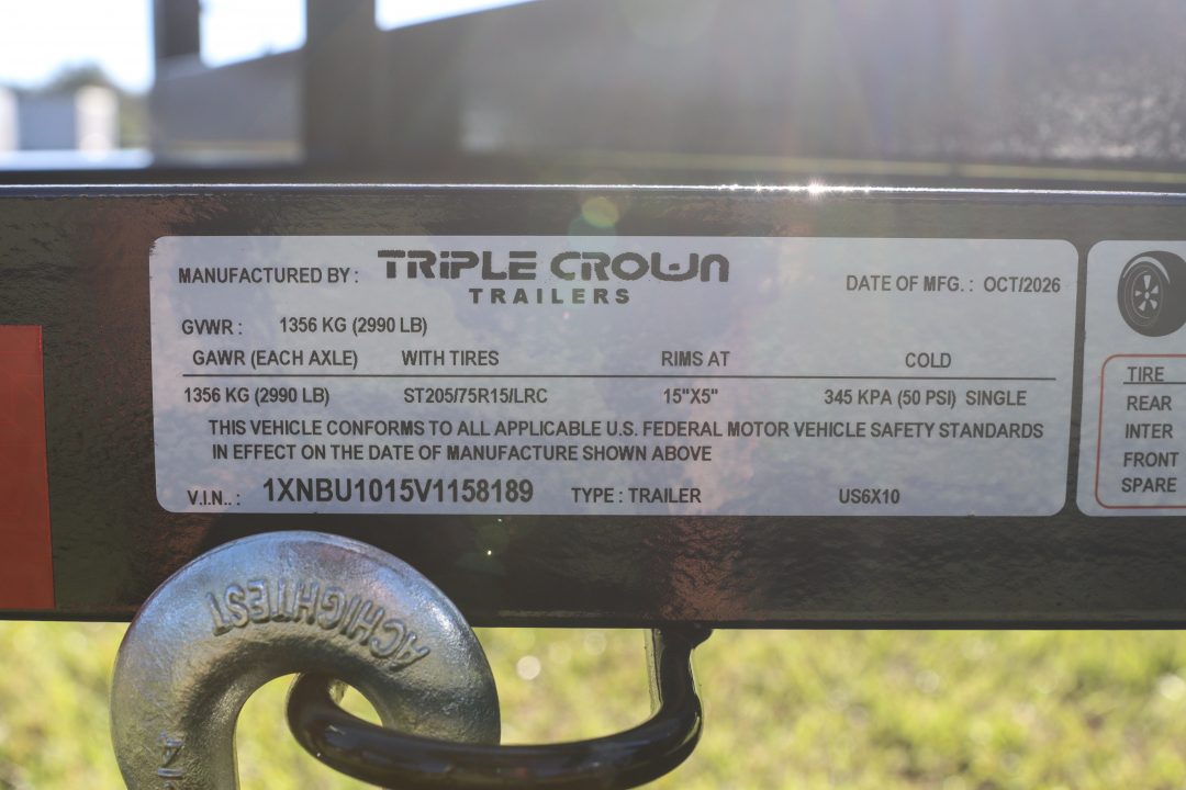 New 2027 6X10 Triple Crown Utility Trailer
