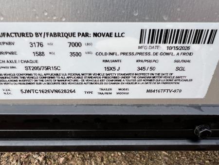 New 2027 H&H Trailers 7 X 16 Cargo H8416TFTV-070 Cargo / Enclosed Trailer