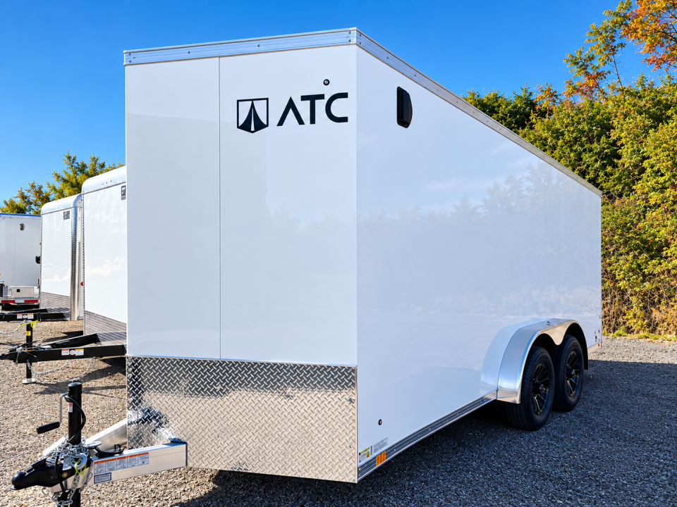 New NEW 2027 ATC 7.5 x 14 (2') V Nose "STo400" All Aluminum Cargo Trailer w/ Ramp